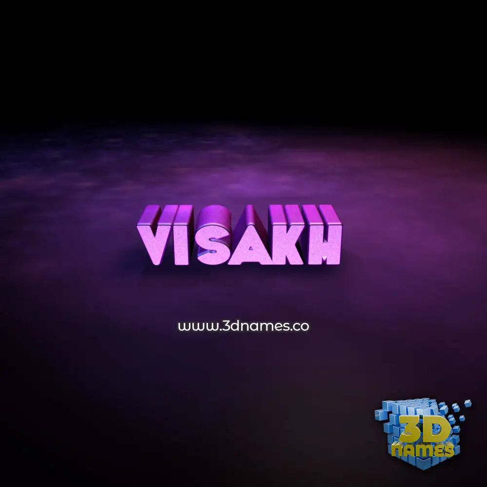 visakh in Big Purple style - 3D name wallpaper
