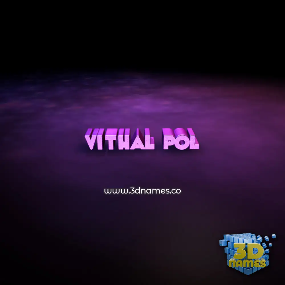 vithal pol in Big Purple style - 3D name wallpaper
