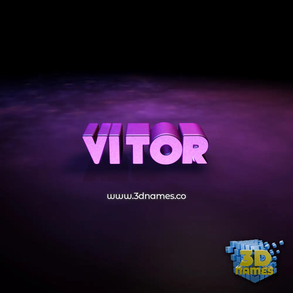 vitor in Big Purple style - 3D name wallpaper