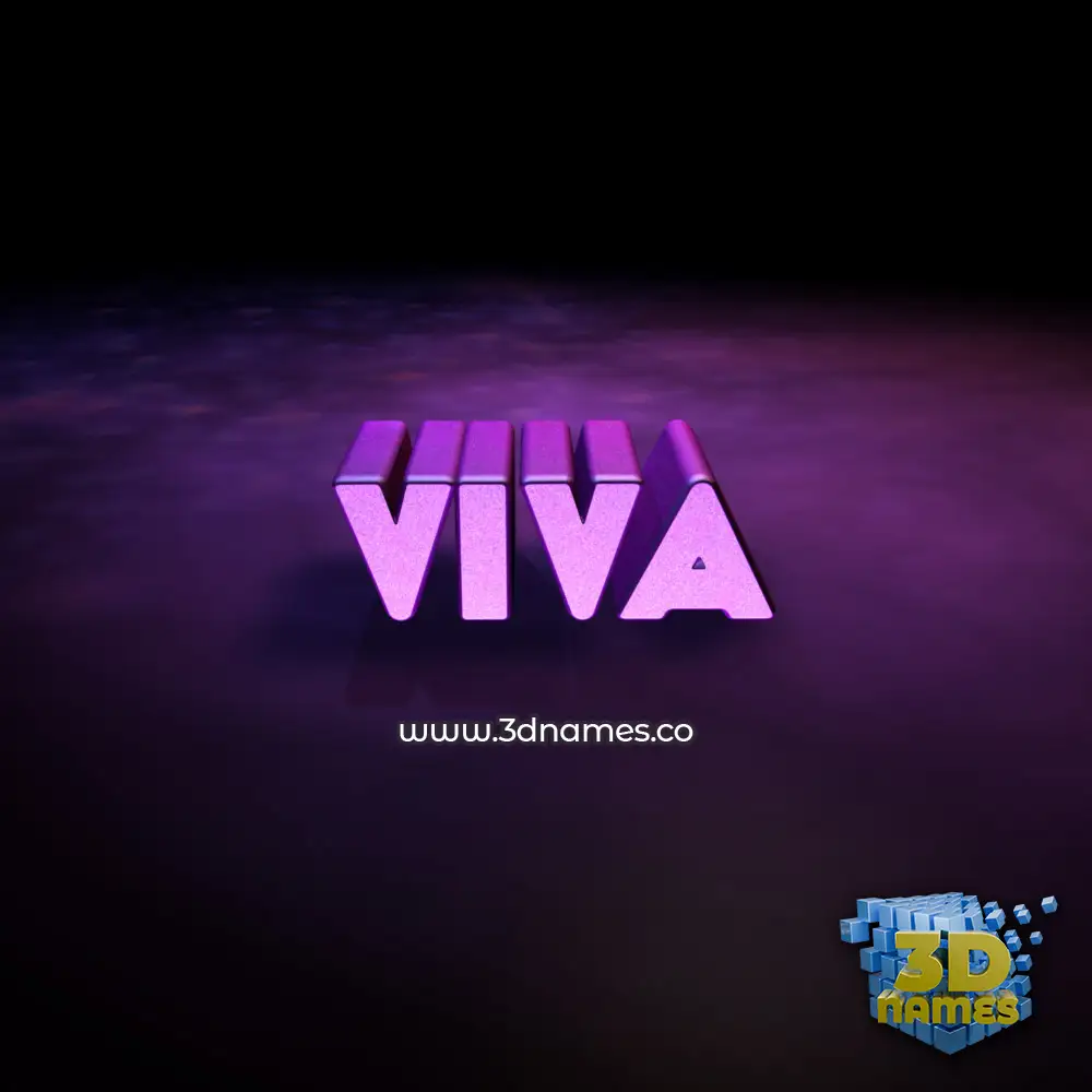 viva in Big Purple style - 3D name wallpaper