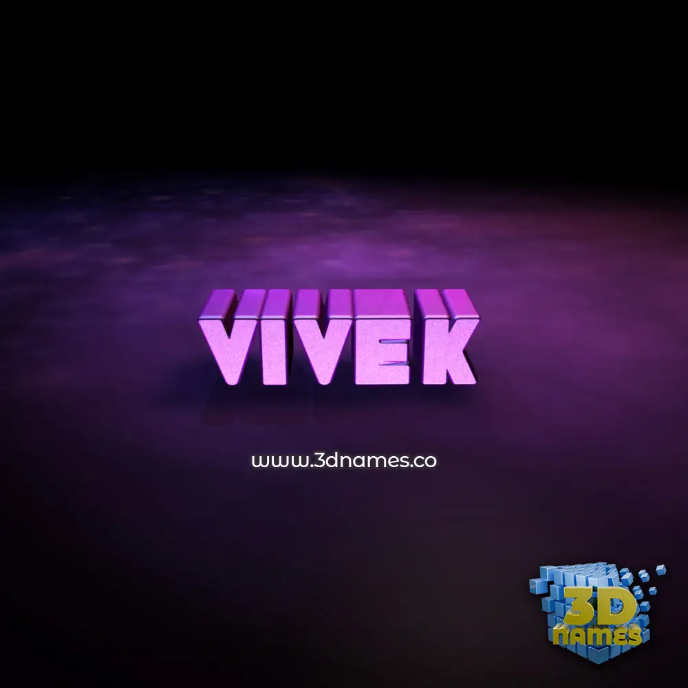vivek in Big Purple style - 3D name wallpaper
