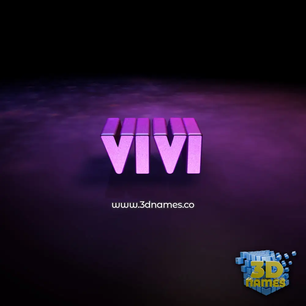 vivi in Big Purple style - 3D name wallpaper