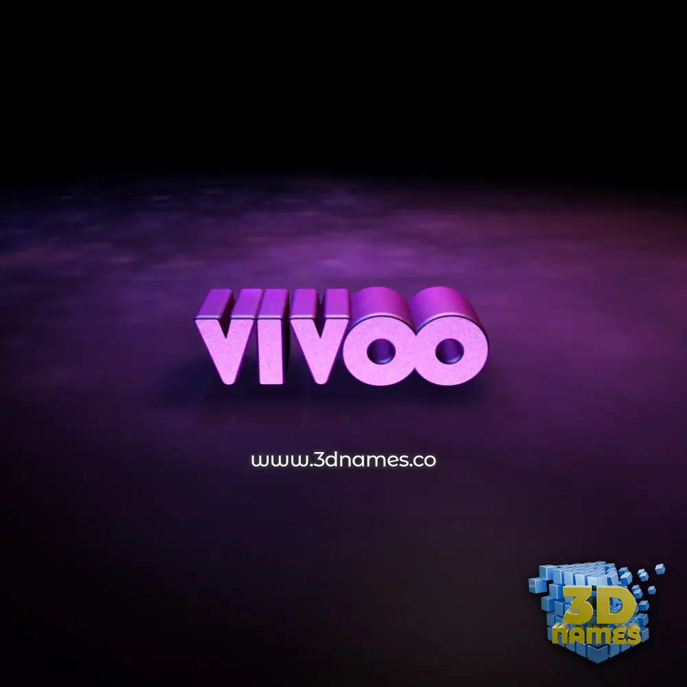 vivoo in Big Purple style - 3D name wallpaper