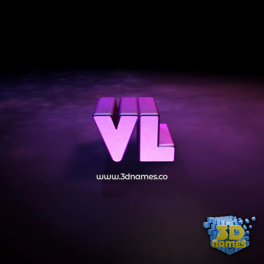 vl in Big Purple style - 3D name wallpaper