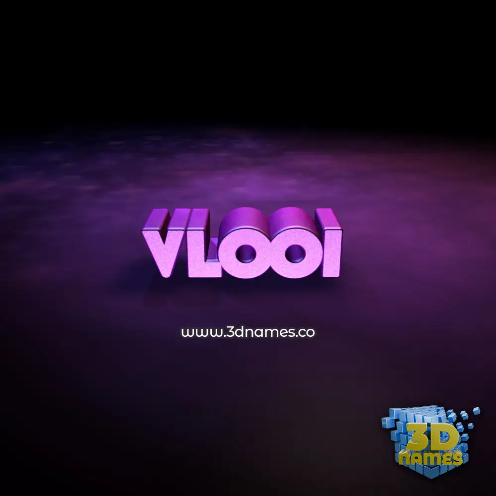 vlooi in Big Purple style - 3D name wallpaper