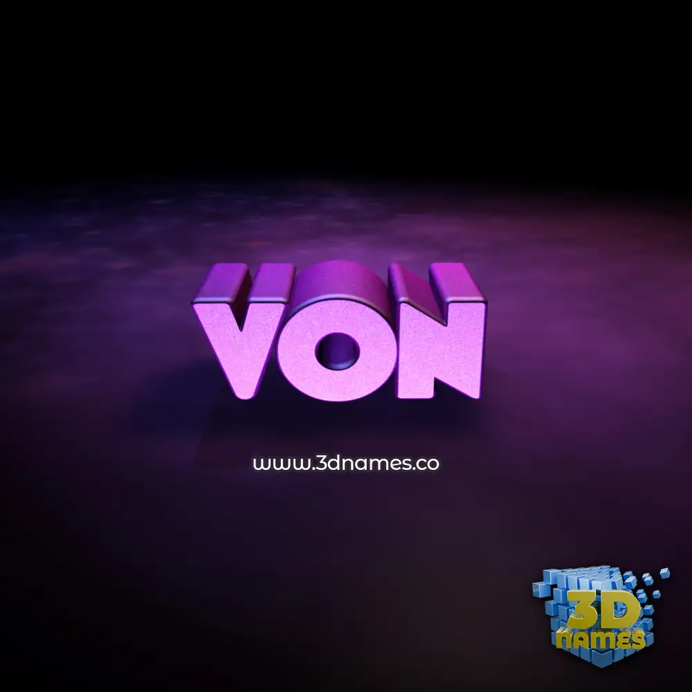 von in Big Purple style - 3D name wallpaper