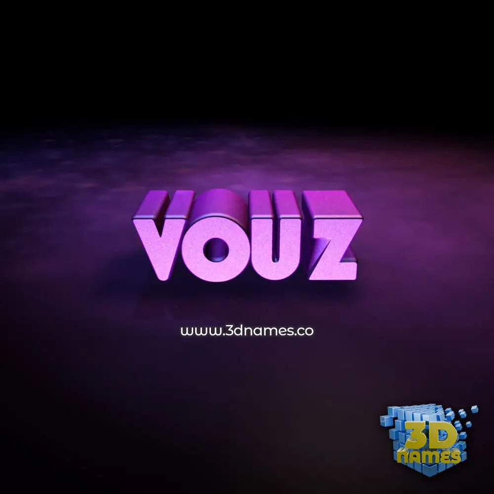vouz in Big Purple style - 3D name wallpaper