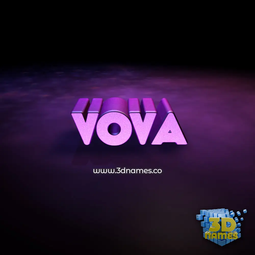 vova in Big Purple style - 3D name wallpaper