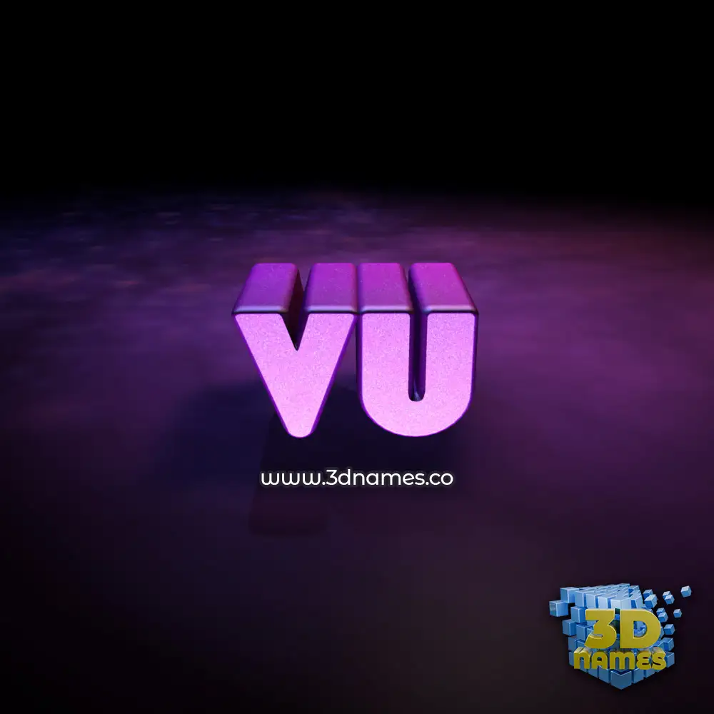 vu in Big Purple style - 3D name wallpaper