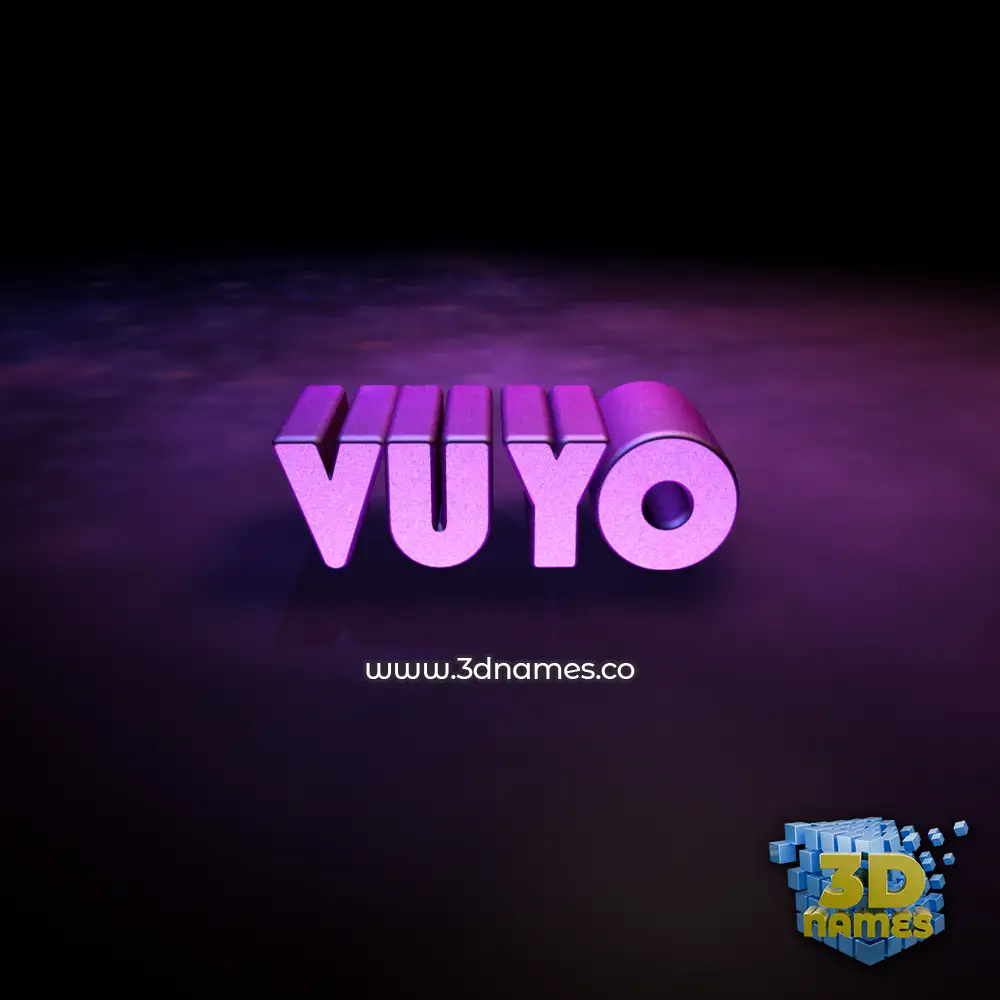vuyo in Big Purple style - 3D name wallpaper