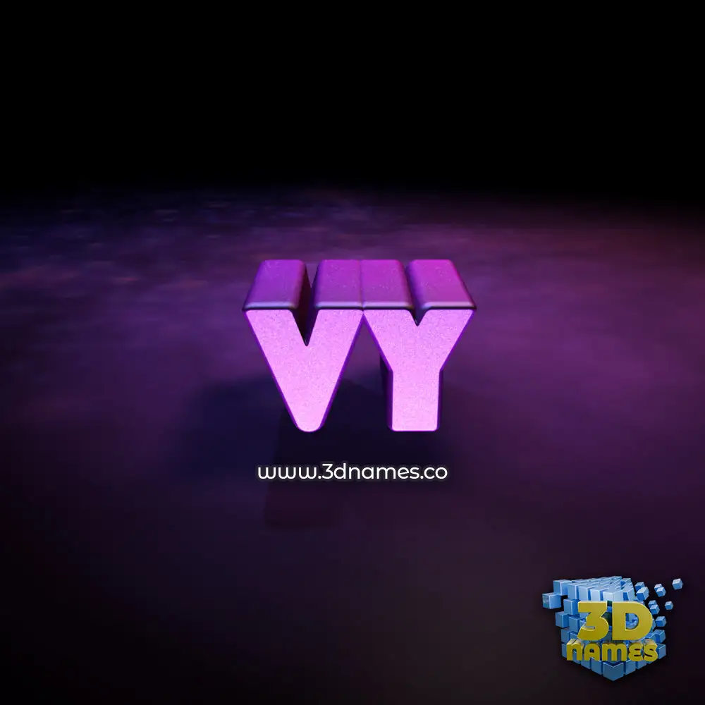 vy in Big Purple style - 3D name wallpaper