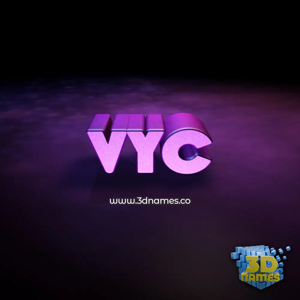 vyc in Big Purple style - 3D name wallpaper