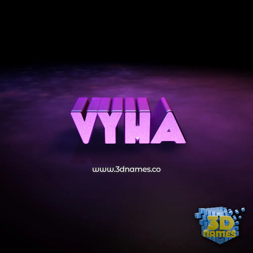 vyha in Big Purple style - 3D name wallpaper