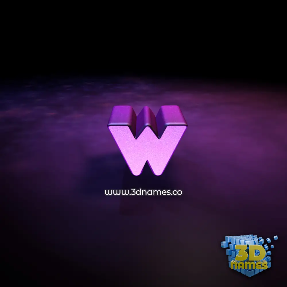 w in Big Purple style - 3D name wallpaper