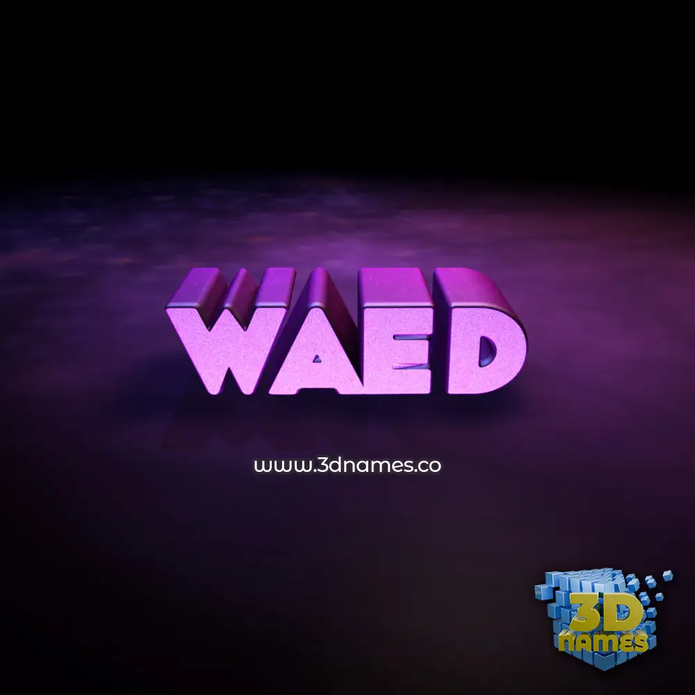 waed in Big Purple style - 3D name wallpaper