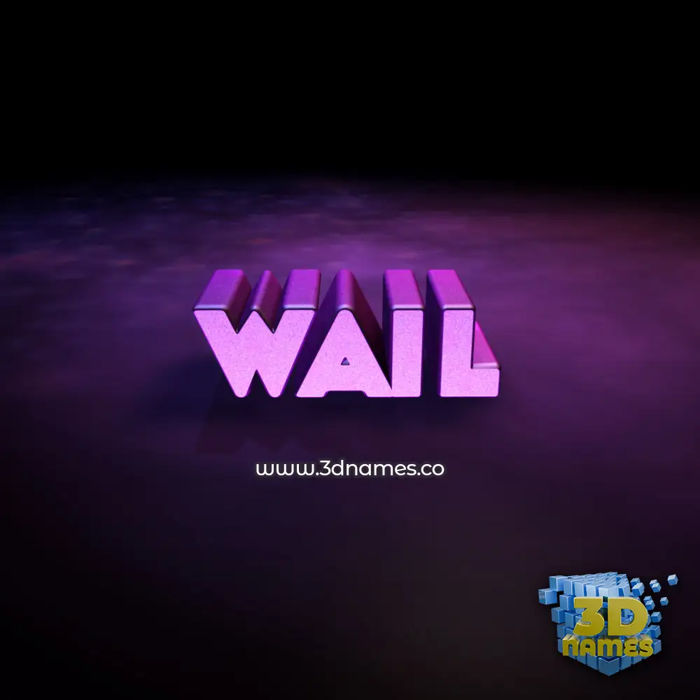wail in Big Purple style - 3D name wallpaper