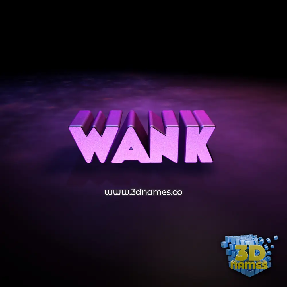 wank in Big Purple style - 3D name wallpaper