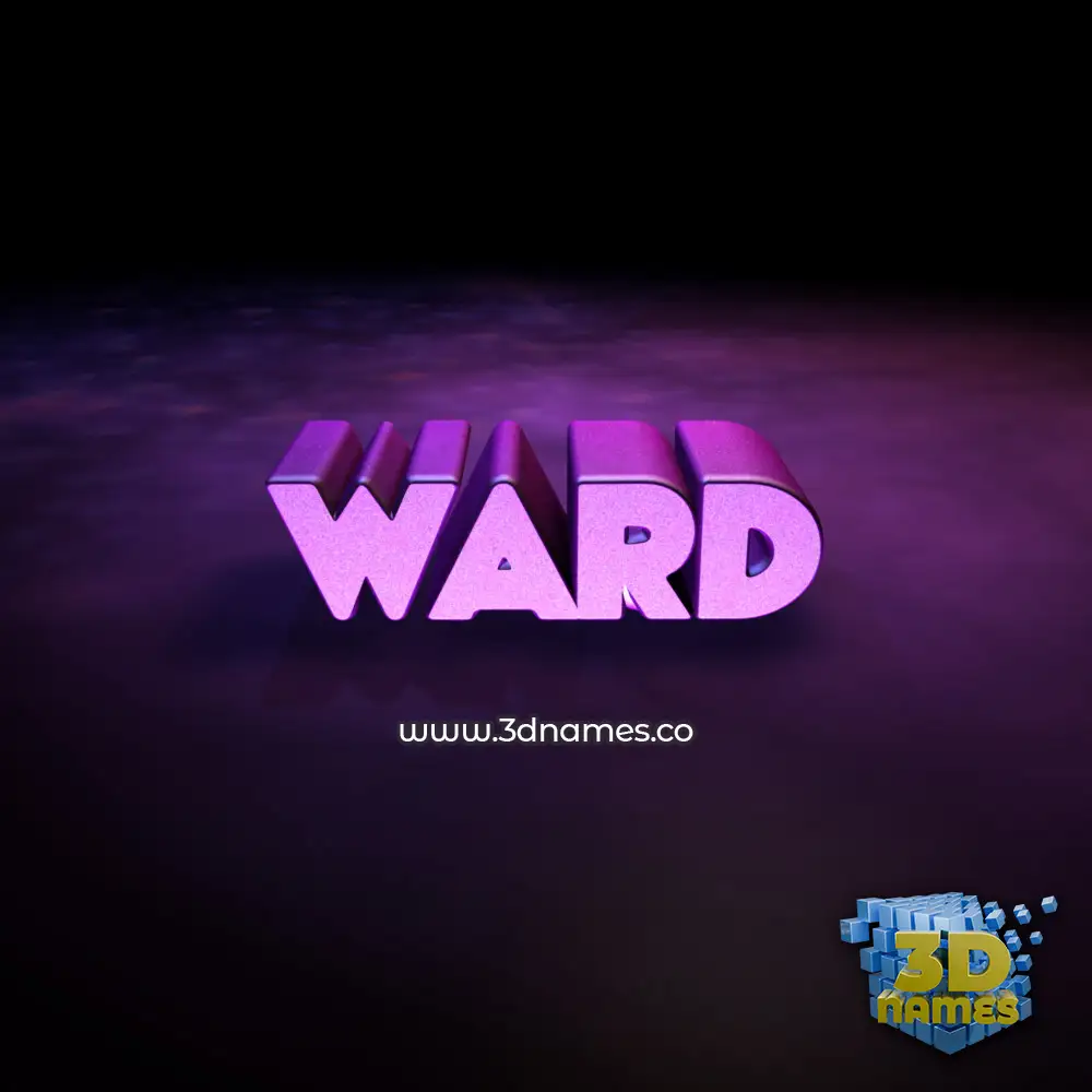 ward in Big Purple style - 3D name wallpaper