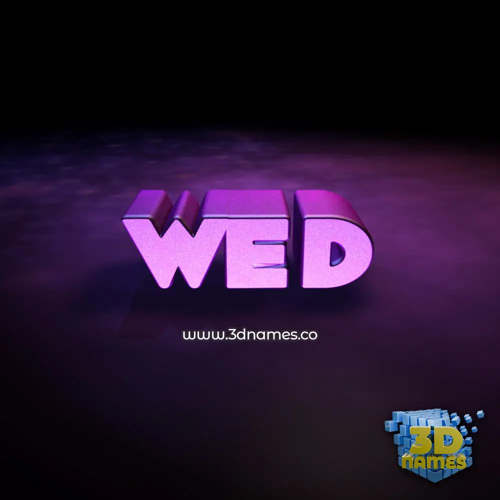 wed in Big Purple style - 3D name wallpaper