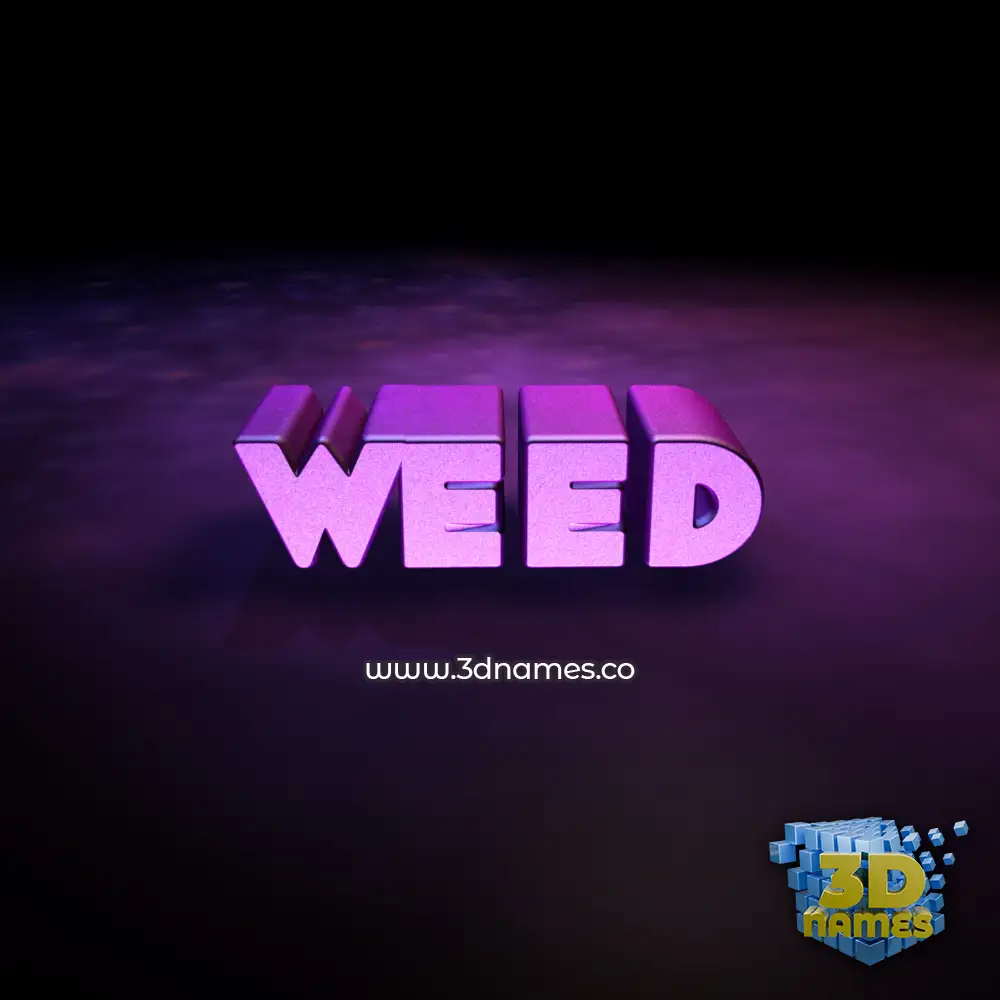 weed in Big Purple style - 3D name wallpaper
