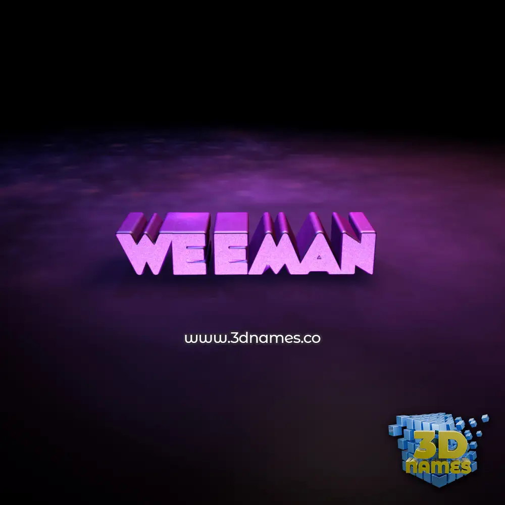 weeman in Big Purple style - 3D name wallpaper