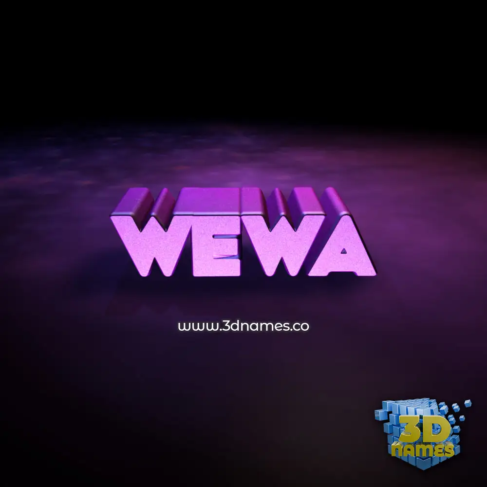 wewa in Big Purple style - 3D name wallpaper
