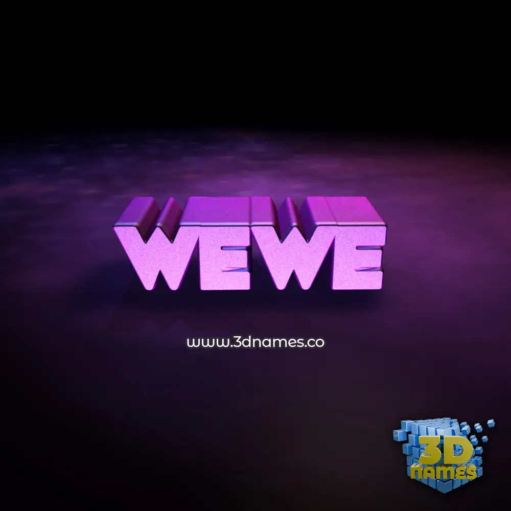 wewe in Big Purple style - 3D name wallpaper