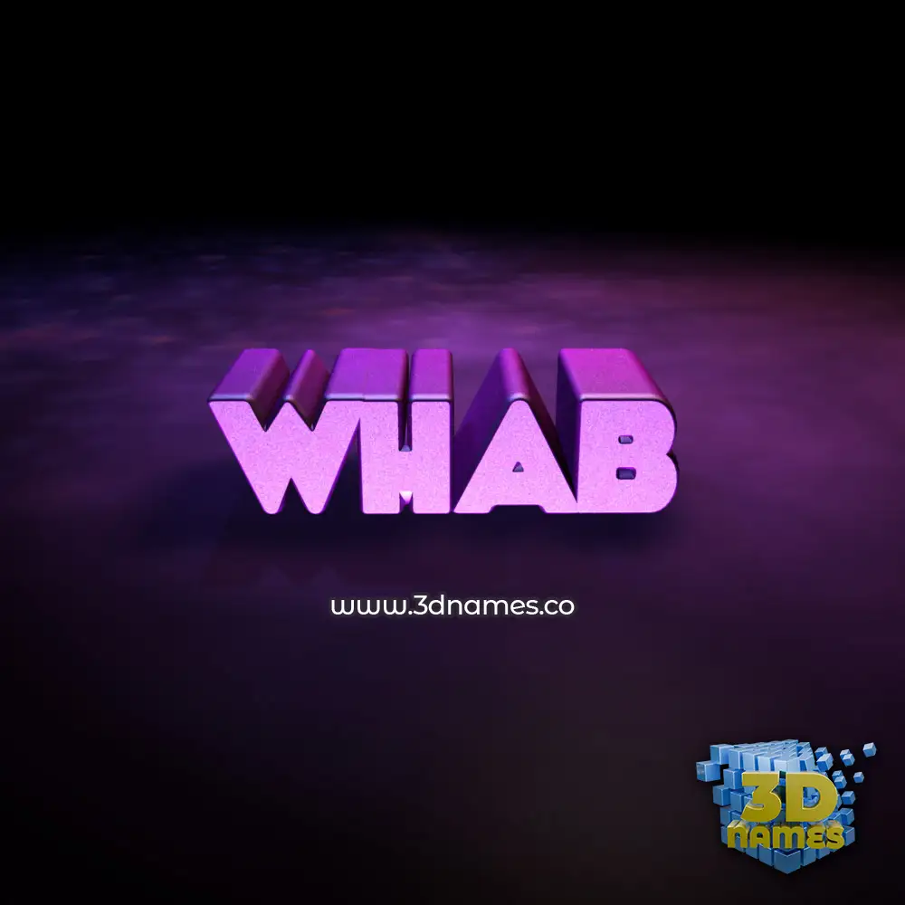 whab in Big Purple style - 3D name wallpaper