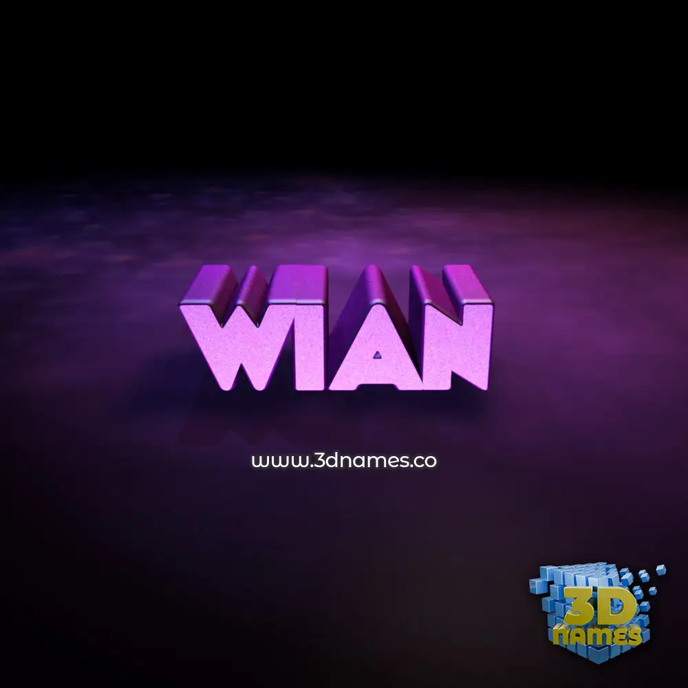wian in Big Purple style - 3D name wallpaper