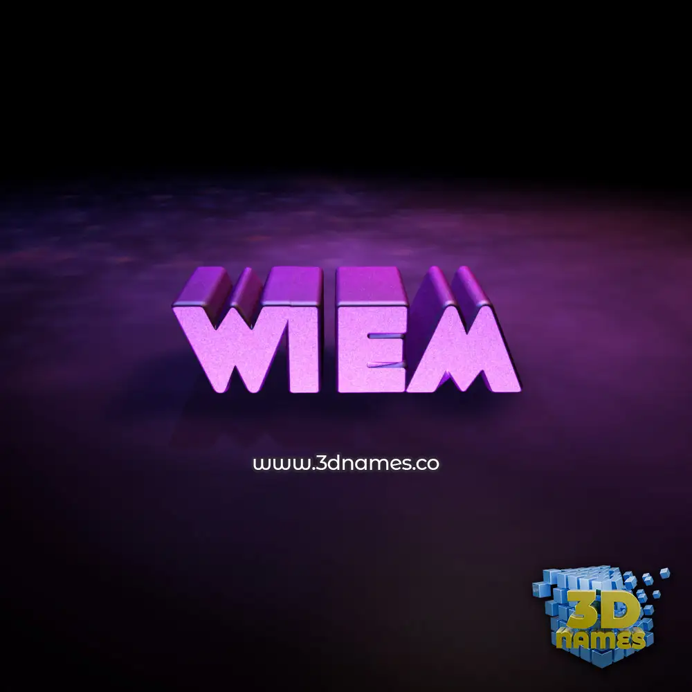 wiem in Big Purple style - 3D name wallpaper