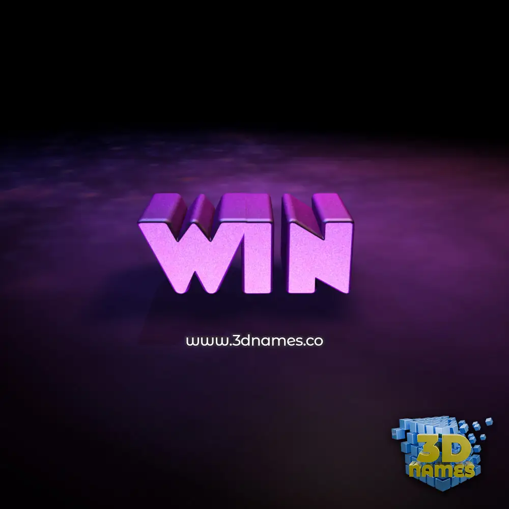 win in Big Purple style - 3D name wallpaper