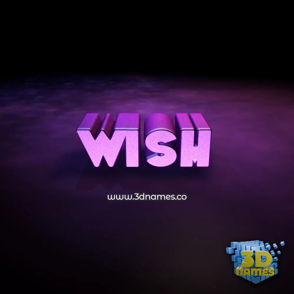 wish in Big Purple style - 3D name wallpaper