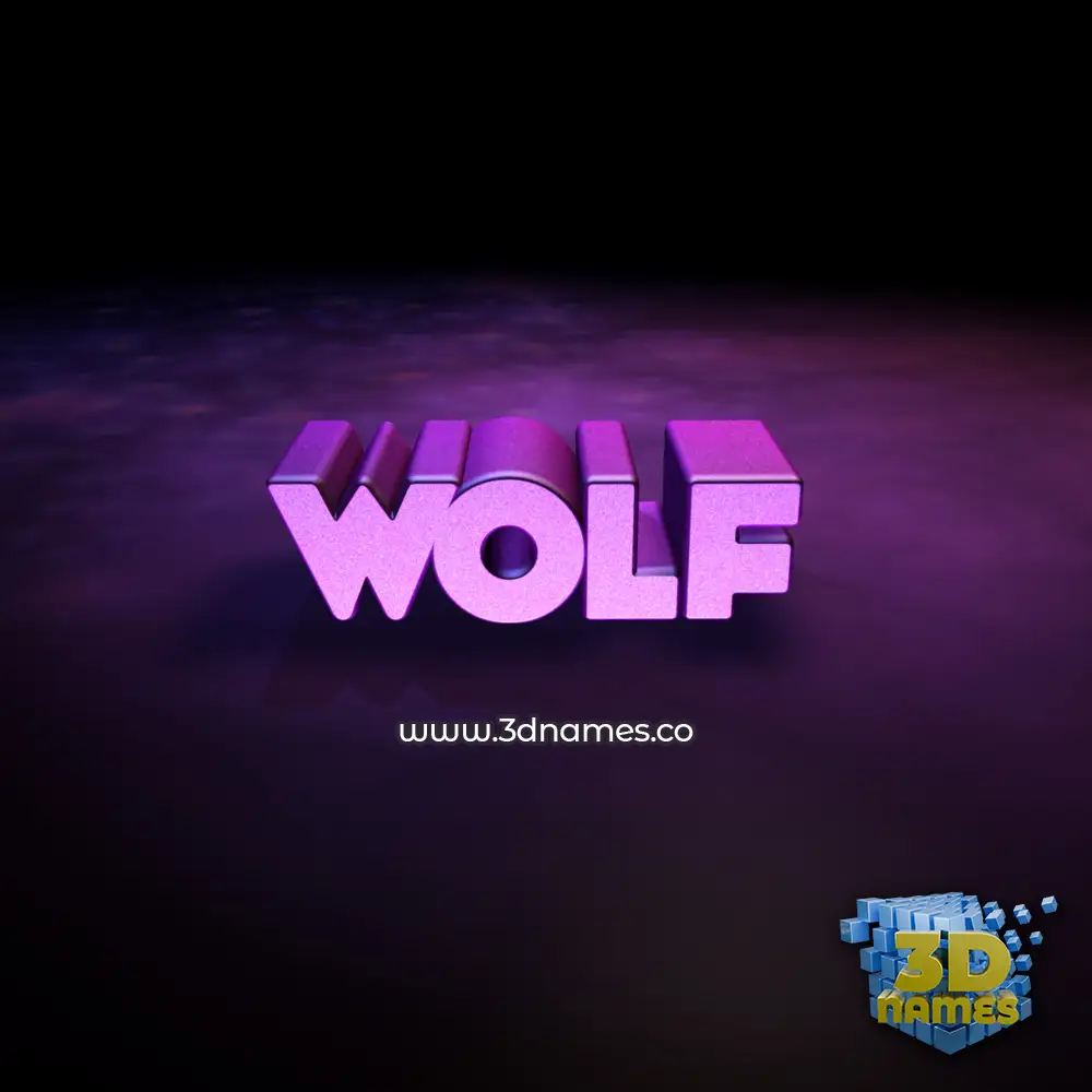 wolf in Big Purple style - 3D name wallpaper