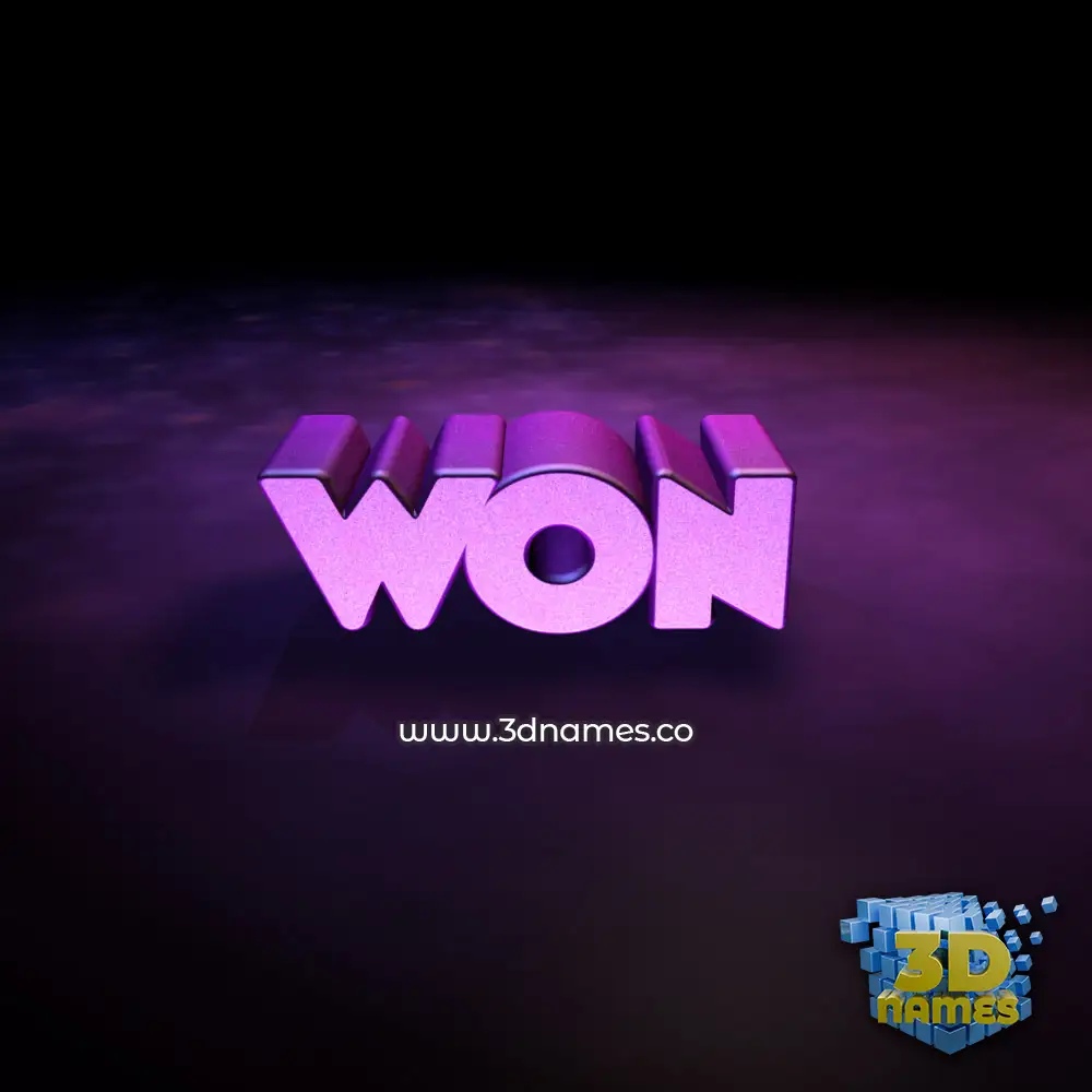 won in Big Purple style - 3D name wallpaper