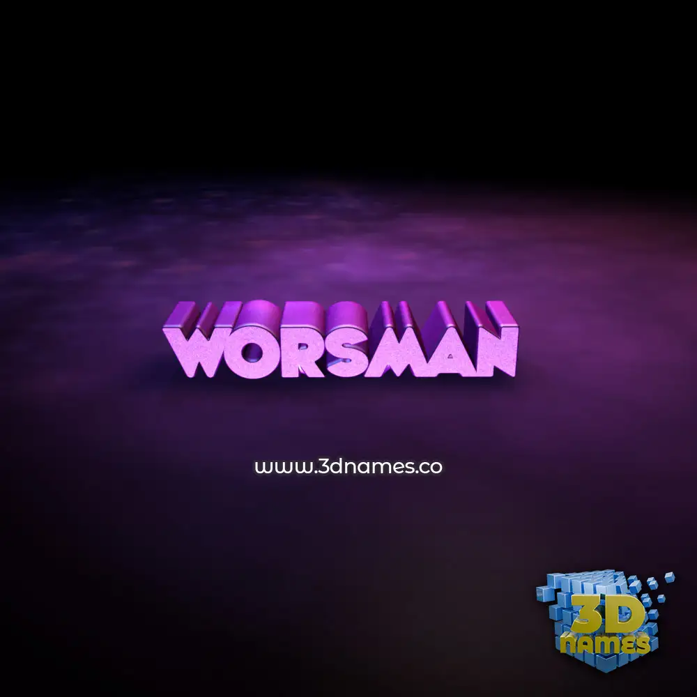 worsman in Big Purple style - 3D name wallpaper