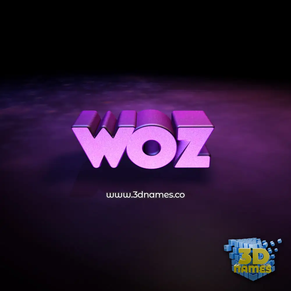 woz in Big Purple style - 3D name wallpaper