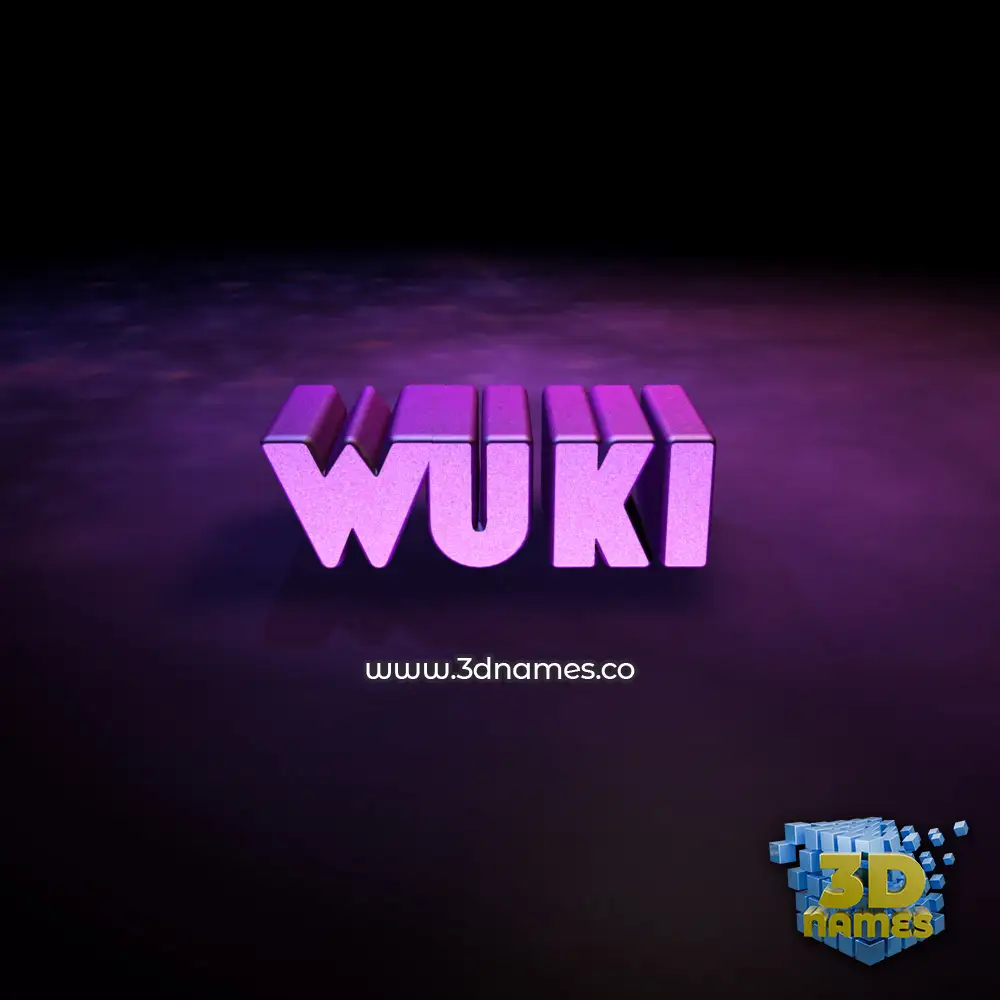 wuki in Big Purple style - 3D name wallpaper