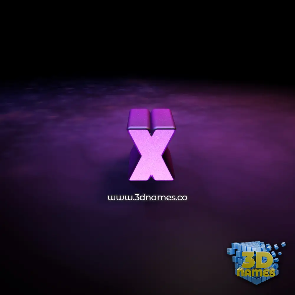 x in Big Purple style - 3D name wallpaper