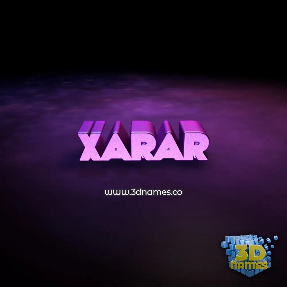 xarar in Big Purple style - 3D name wallpaper