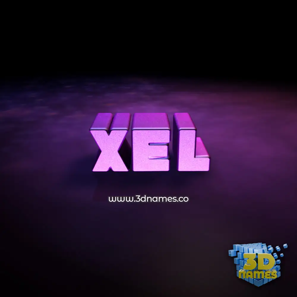xel in Big Purple style - 3D name wallpaper