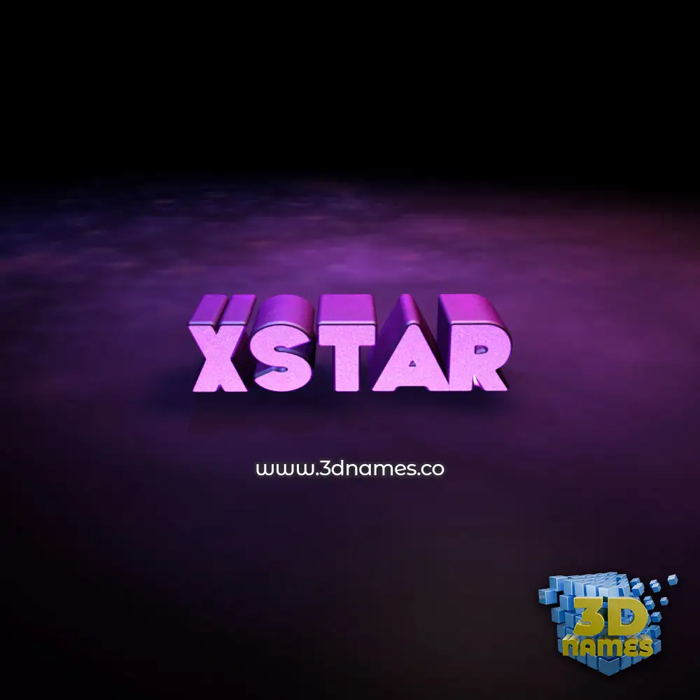 xstar in Big Purple style - 3D name wallpaper