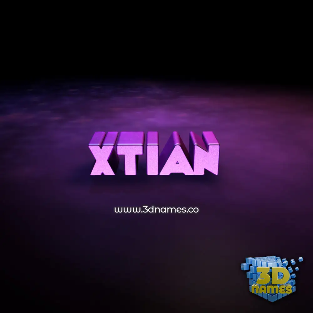 xtian in Big Purple style - 3D name wallpaper