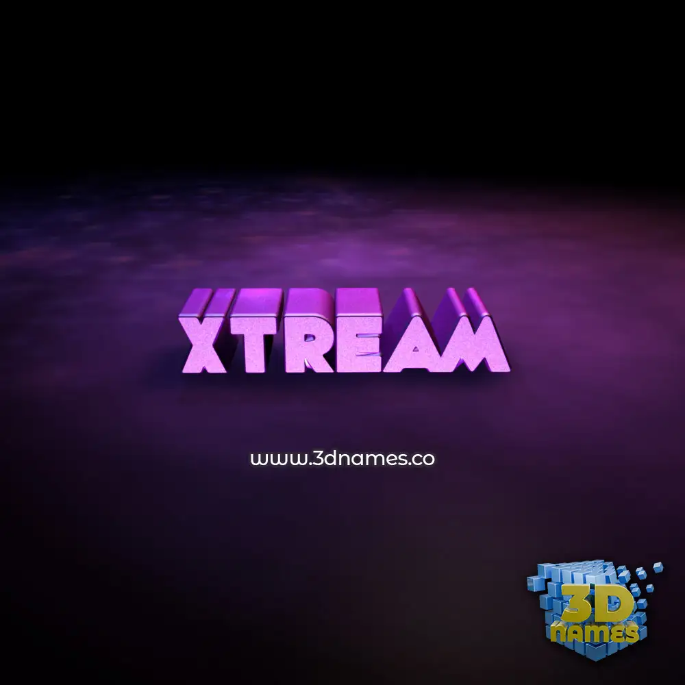 xtream in Big Purple style - 3D name wallpaper