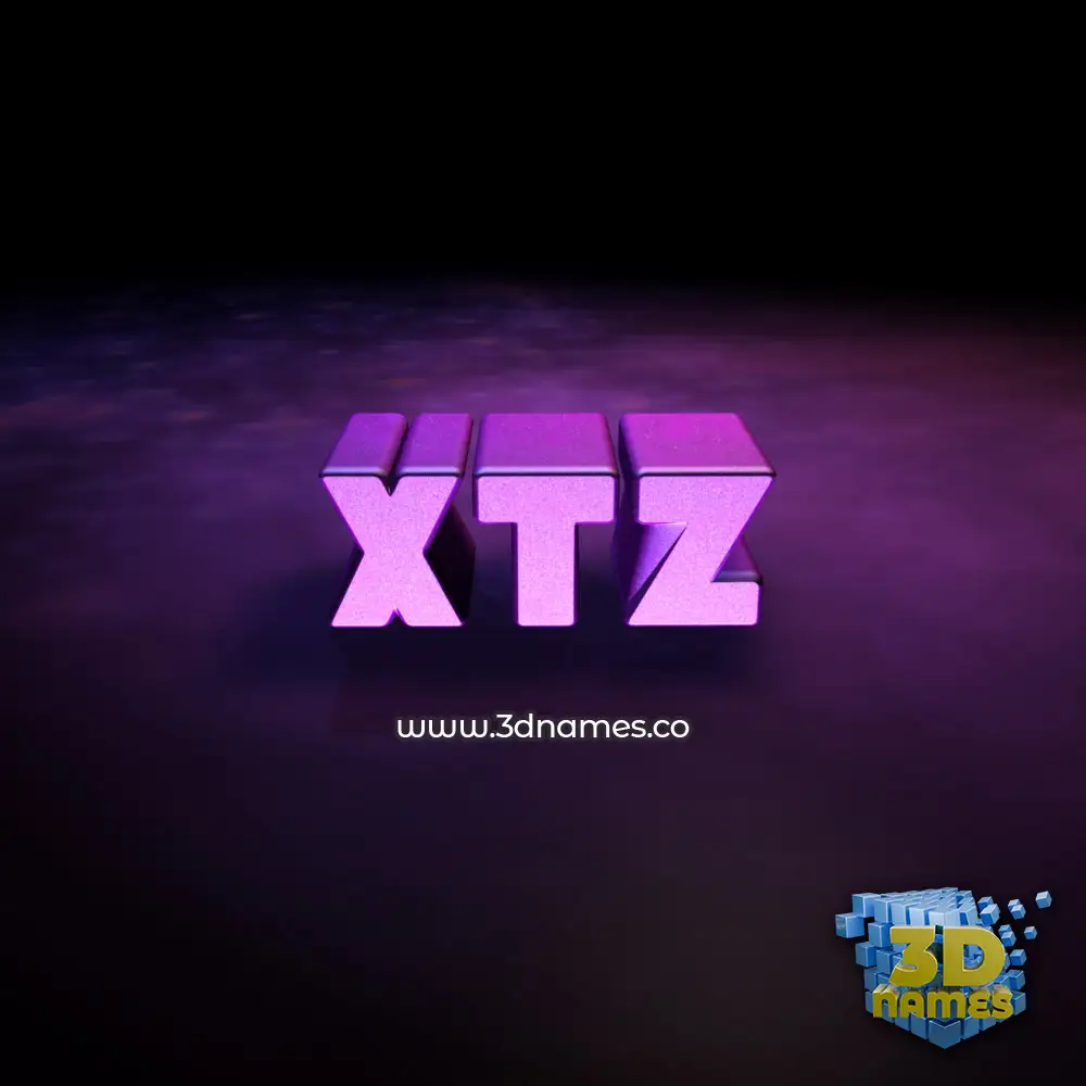 xtz in Big Purple style - 3D name wallpaper