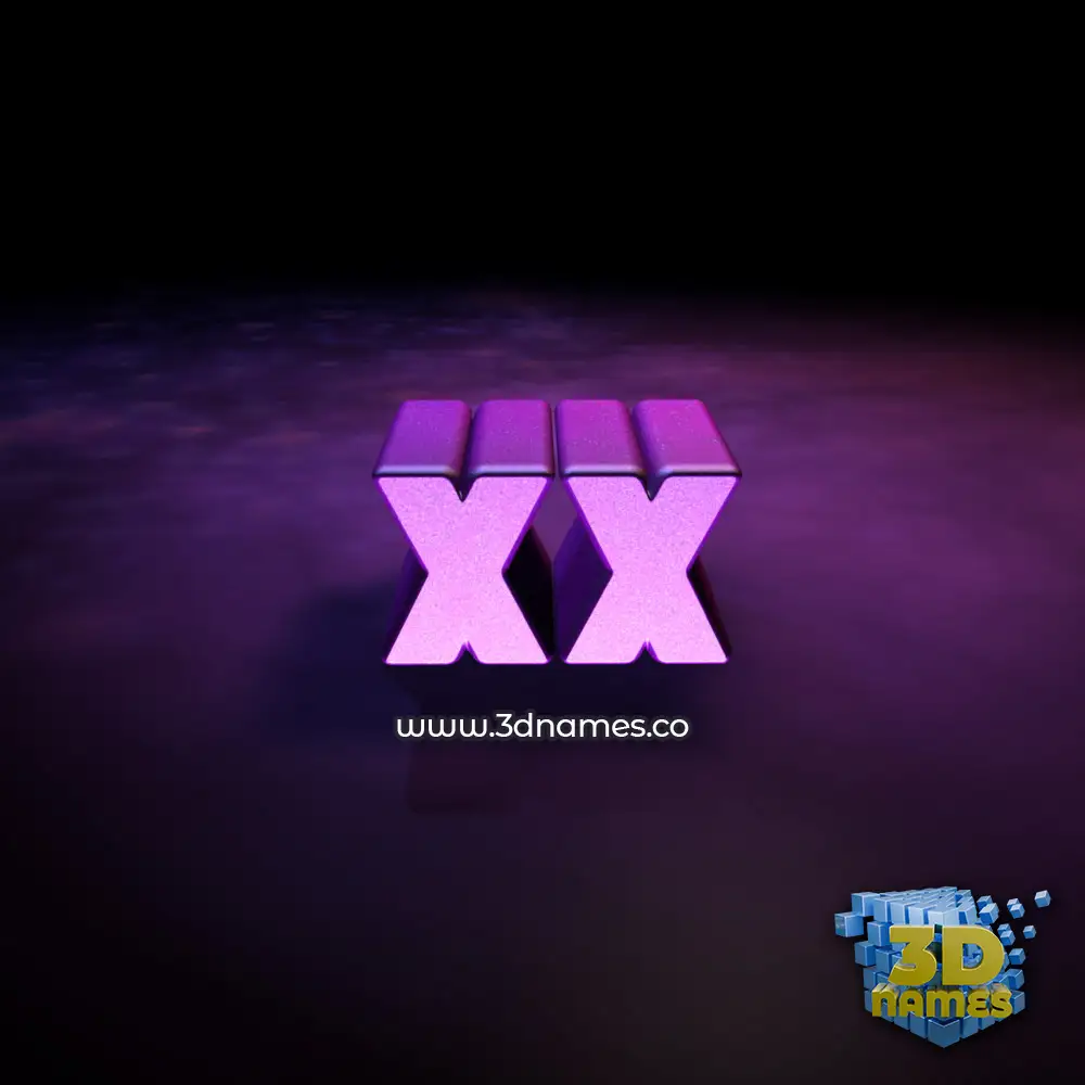 xx in Big Purple style - 3D name wallpaper