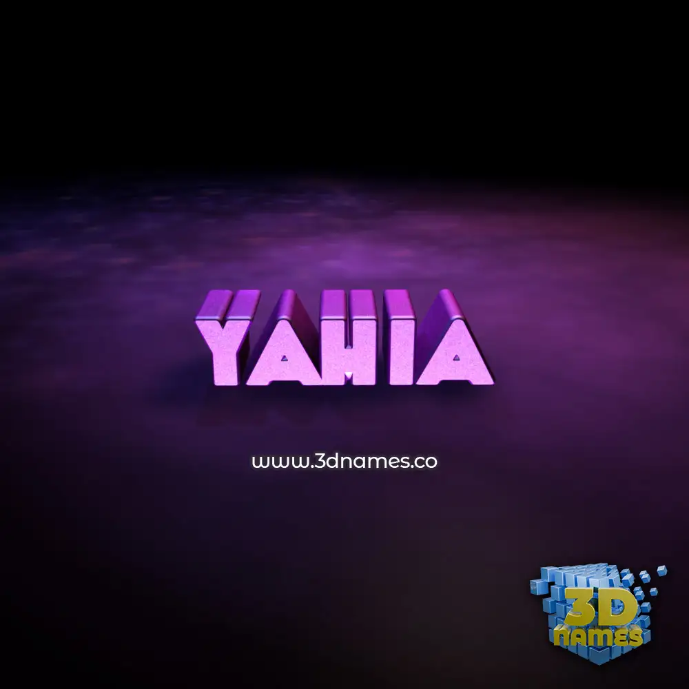 yahia in Big Purple style - 3D name wallpaper