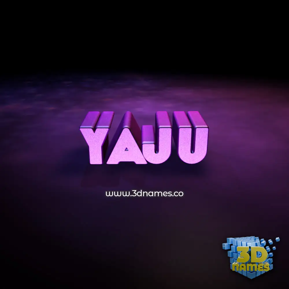 yaju in Big Purple style - 3D name wallpaper