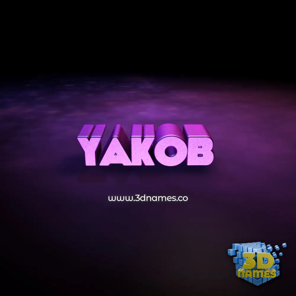yakob in Big Purple style - 3D name wallpaper