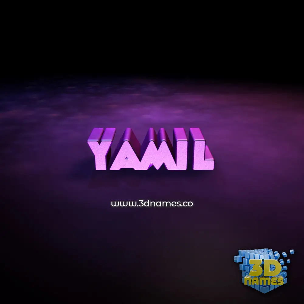 yamil in Big Purple style - 3D name wallpaper