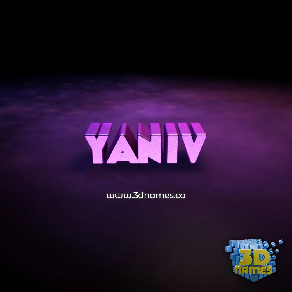yaniv in Big Purple style - 3D name wallpaper